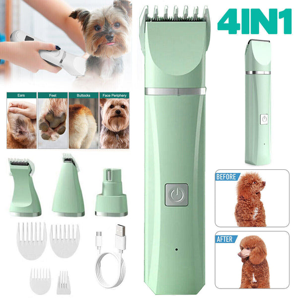 4X Professional Pet Dog Cat Clippers Hair Grooming Cordless Trimmer Shaver Kit