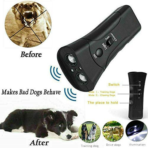 New Dog Repeller Ultrasound Pet Training Anti Barking Control Devices 3 in 1 Stop Bark Deterrents Trainer