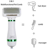 Pet Hair Dryer 2 In 1 Pet Grooming Dryer With Slicker Brush Pet Comb Cleaning Brush One-key Hair Removal Dogs Cats Accessories